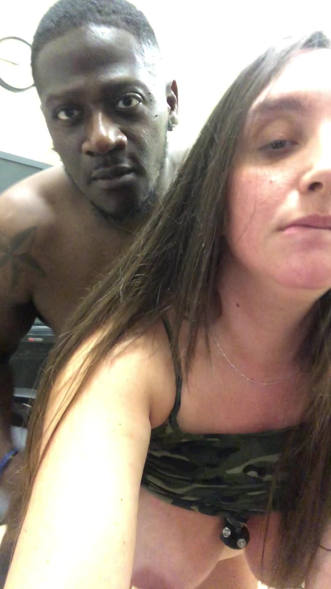 Interracial couple quick fuck at the office during lunch break image